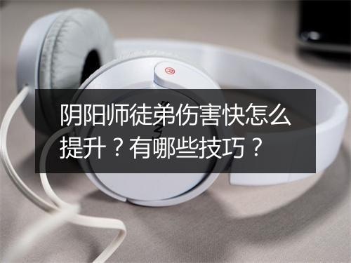 阴阳师徒弟伤害快怎么提升？有哪些技巧？