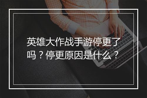 英雄大作战手游停更了吗?停更原因是什么?