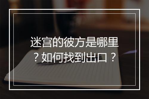 迷宫的彼方是哪里？如何找到出口？