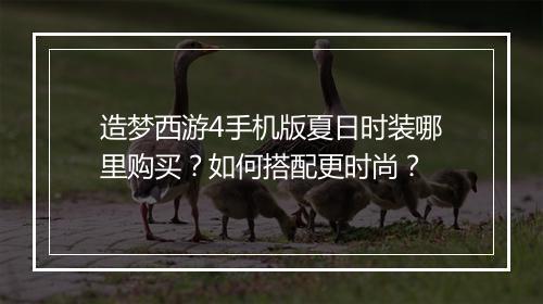 造梦西游4手机版夏日时装哪里购买？如何搭配更时尚？