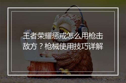 王者荣耀惩戒怎么用枪击敌方？枪械使用技巧详解