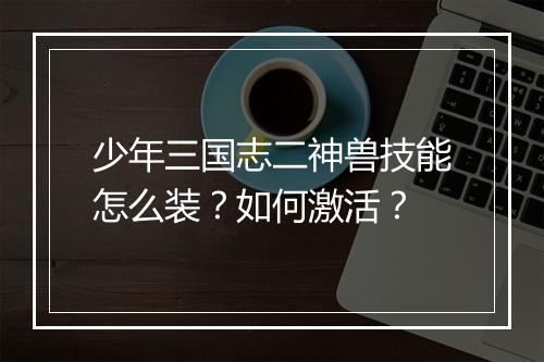 少年三国志二神兽技能怎么装？如何激活？