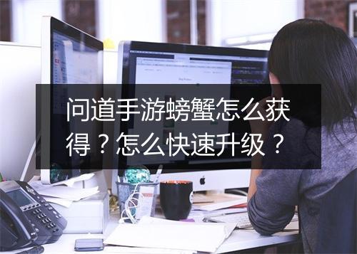 问道手游螃蟹怎么获得？怎么快速升级？