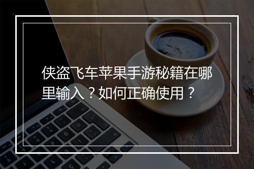 侠盗飞车苹果手游秘籍在哪里输入？如何正确使用？