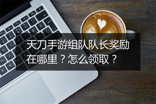 天刀手游组队队长奖励在哪里？怎么领取？