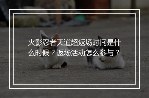 火影忍者天道超返场时间是什么时候？返场活动怎么参与？