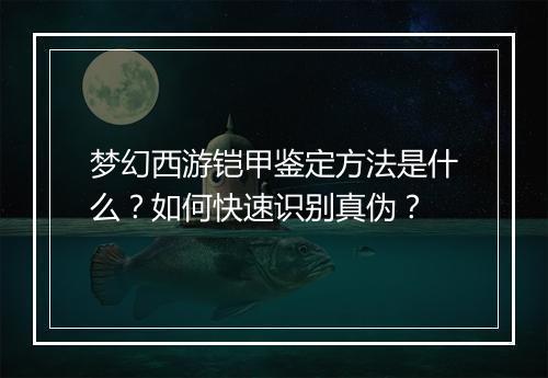 梦幻西游铠甲鉴定方法是什么？如何快速识别真伪？