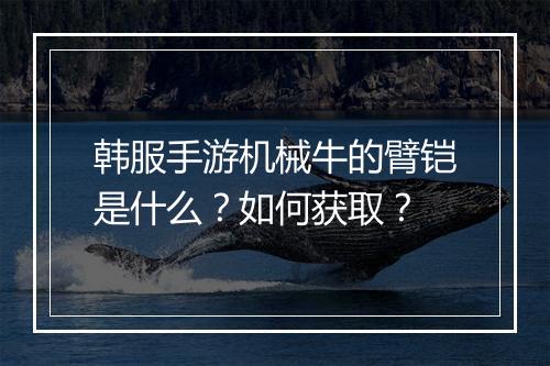 韩服手游机械牛的臂铠是什么？如何获取？