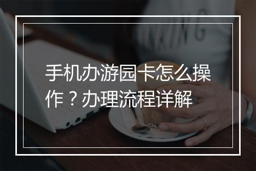 手机办游园卡怎么操作？办理流程详解