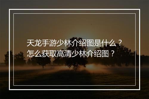 天龙手游少林介绍图是什么？怎么获取高清少林介绍图？