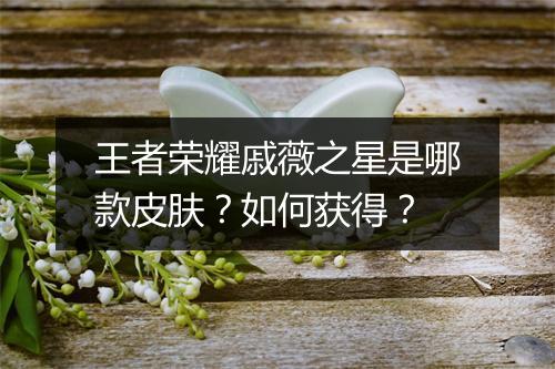 王者荣耀戚薇之星是哪款皮肤？如何获得？