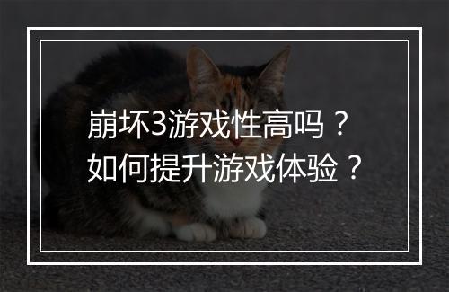 崩坏3游戏性高吗？如何提升游戏体验？