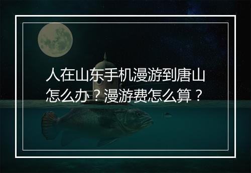 人在山东手机漫游到唐山怎么办？漫游费怎么算？