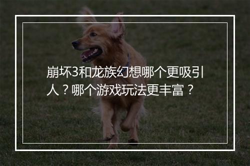 崩坏3和龙族幻想哪个更吸引人？哪个游戏玩法更丰富？