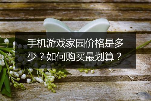 手机游戏家园价格是多少？如何购买最划算？