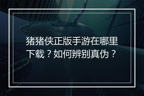 猪猪侠正版手游在哪里下载？如何辨别真伪？
