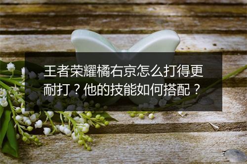 王者荣耀橘右京怎么打得更耐打?他的技能如何搭配?
