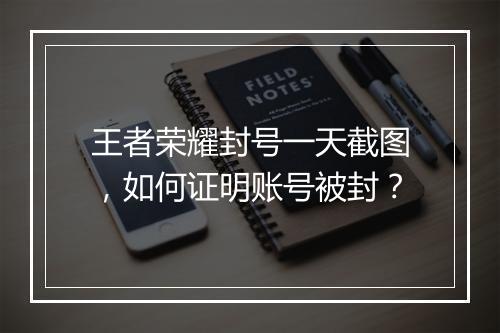 王者荣耀封号一天截图,如何证明账号被封?