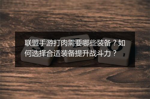 联盟手游打肉需要哪些装备?如何选择合适装备提升战斗力?