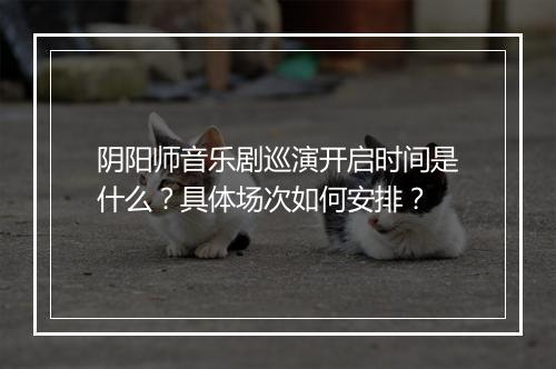 阴阳师音乐剧巡演开启时间是什么?具体场次如何安排?