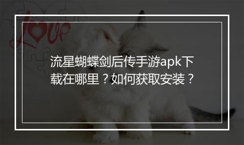流星蝴蝶剑后传手游apk下载在哪里?如何获取安装?