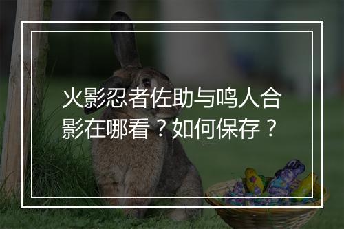火影忍者佐助与鸣人合影在哪看?如何保存?