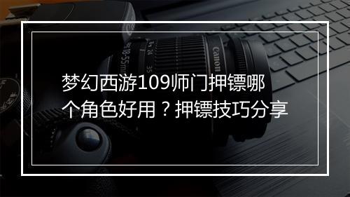 梦幻西游109师门押镖哪个角色好用?押镖技巧分享