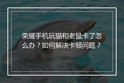 荣耀手机玩猫和老鼠卡了怎么办?如何解决卡顿问题?