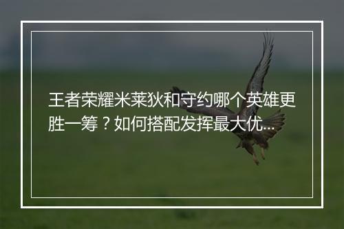 王者荣耀米莱狄和守约哪个英雄更胜一筹?如何搭配发挥最大优势?
