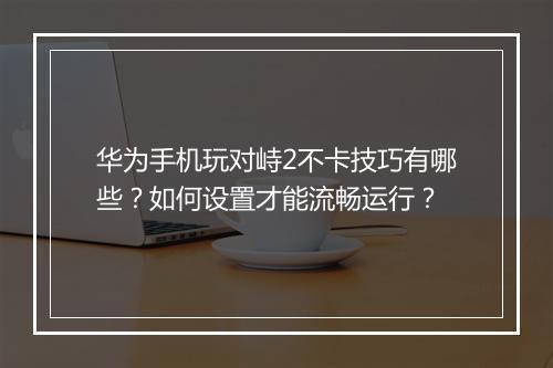 华为手机玩对峙2不卡技巧有哪些?如何设置才能流畅运行?