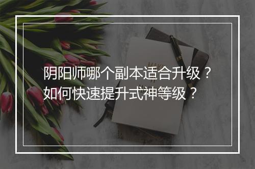 阴阳师哪个副本适合升级?如何快速提升式神等级?