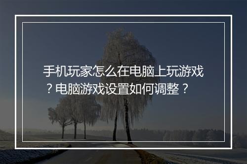 手机玩家怎么在电脑上玩游戏?电脑游戏设置如何调整?
