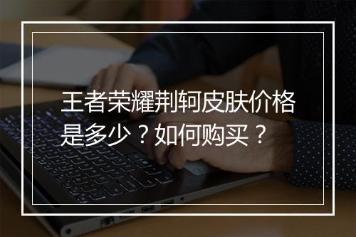 王者荣耀荆轲皮肤价格是多少?如何购买?