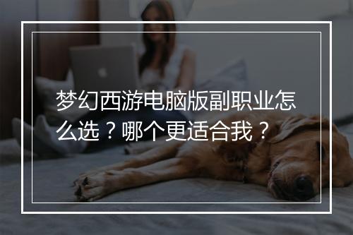 梦幻西游电脑版副职业怎么选?哪个更适合我?