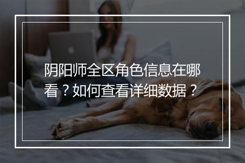 阴阳师全区角色信息在哪看?如何查看详细数据?