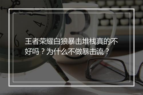 王者荣耀白狼暴击堆栈真的不好吗?为什么不做暴击流?