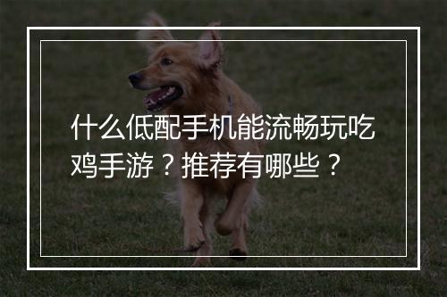 什么低配手机能流畅玩吃鸡手游?推荐有哪些?