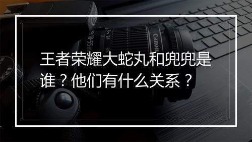 王者荣耀大蛇丸和兜兜是谁?他们有什么关系?