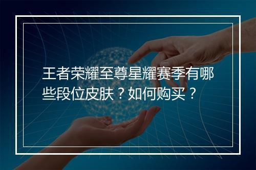 王者荣耀至尊星耀赛季有哪些段位皮肤?如何购买?