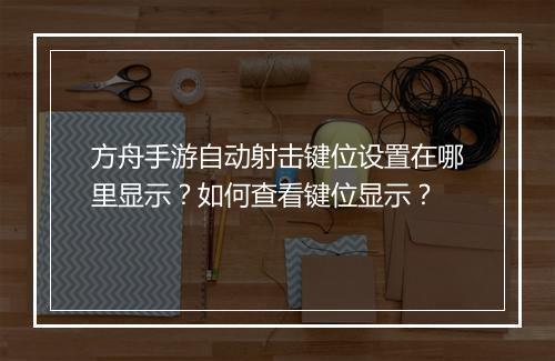 方舟手游自动射击键位设置在哪里显示?如何查看键位显示?