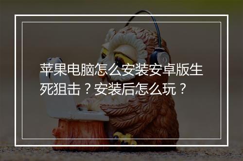 苹果电脑怎么安装安卓版生死狙击?安装后怎么玩?