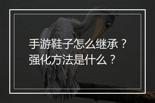 手游鞋子怎么继承?强化方法是什么?