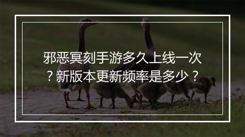 邪恶冥刻手游多久上线一次?新版本更新频率是多少?