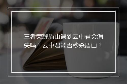 王者荣耀盾山遇到云中君会消失吗?云中君能否秒杀盾山?