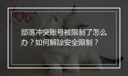 部落冲突账号被限制了怎么办?如何解除安全限制?