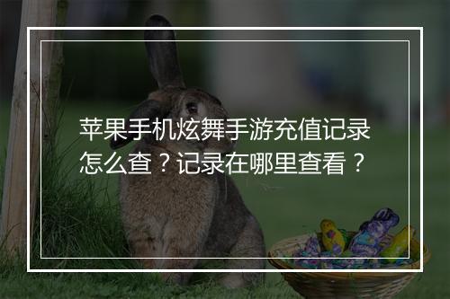 苹果手机炫舞手游充值记录怎么查?记录在哪里查看?