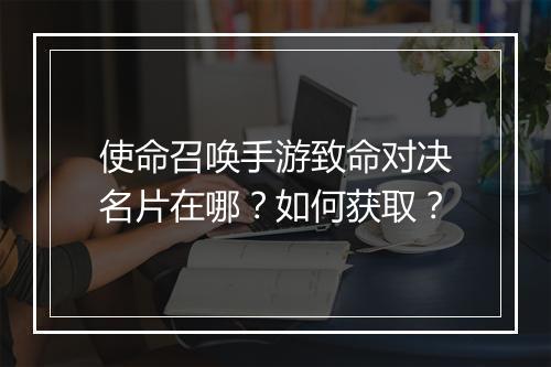 使命召唤手游致命对决名片在哪？如何获取？