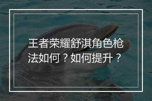 王者荣耀舒淇角色枪法如何？如何提升？