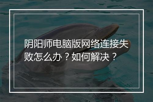 阴阳师电脑版网络连接失败怎么办？如何解决？