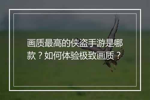 画质最高的侠盗手游是哪款?如何体验极致画质?
